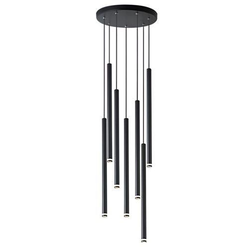 PIERO 7xD9 fekete kerek MASTERLED mennyezeti függőlámpa