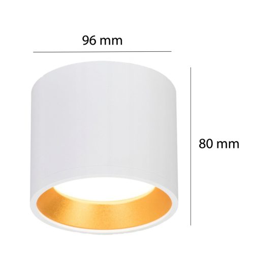 Felületre szerelhető LED GOLDA halogén mennyezeti lámpa GX53 kerek csöves fehér - arany