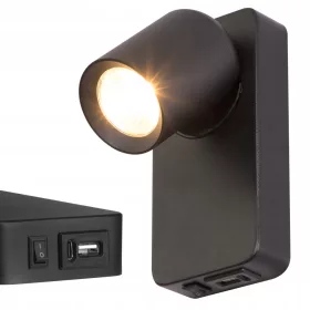   Timo Masterled GU10 USB felületre szerelhető olvasólámpa matt fekete