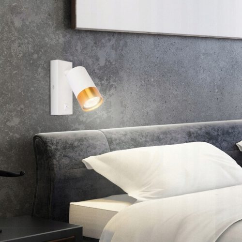 Fali lámpa reflektor fényszóró spot olvasási célra GU10 fehérarany Masterled