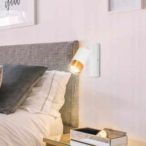 Fali lámpa reflektor fényszóró spot olvasási célra GU10 fehérarany Masterled