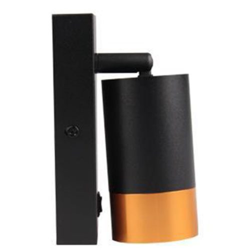 Fali lámpa reflektorral, spotlámpa olvasáshoz, GU10, fekete-arany, Klemens, Masterled