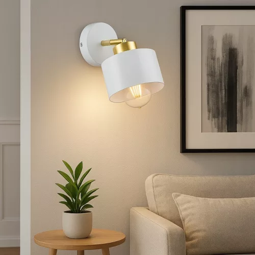 Fali Lámpa Spotlámpa Sconce E27 Mozgatható Fehér Elza Arany Masterled
