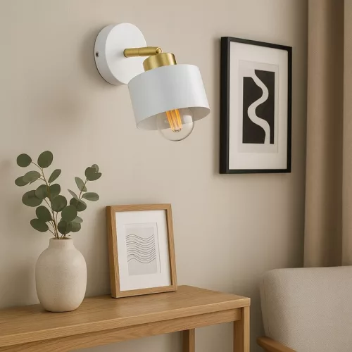 Fali Lámpa Spotlámpa Sconce E27 Mozgatható Fehér Elza Arany Masterled