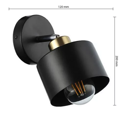 Fali Lámpa Spotlámpa Sconce E27 Mozgatható Fekete Réz Elza Masterled