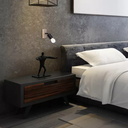 Fali Lámpa Spotlámpa Sconce E27 Mozgatható Fekete Barna Eos Masterled
