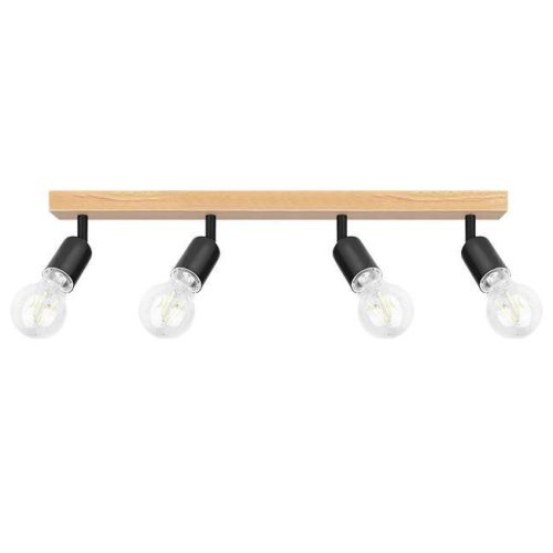 Mennyezeti Lámpa Spot Cső Reflektor Halogén Lámpatest 4x E27 Mozgatható Fekete Barna Eos Masterled