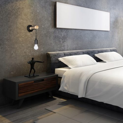 Fali lámpa, függeszték, spotlámpa, E27, fekete-barna, Eos Masterled