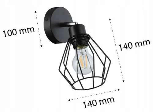 Fali Lámpa Spotlámpa Sconce E27 Mozgatható Fekete Otto Masterled