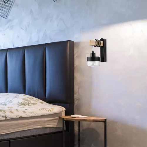 Fali lámpa, függeszték, spotlámpa, E27, fekete-barna, Stark, Masterled