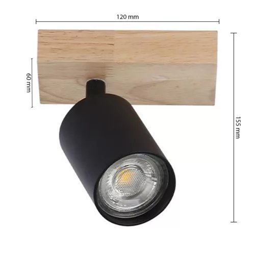 Fali Lámpa Spotlámpa Sconce GU10 Mozgatható Fekete Barna Dabi Masterled