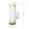 Fali Lámpa Spotlámpa Sconce 2x GU10 Fehérarany Glamour DUO Masterled