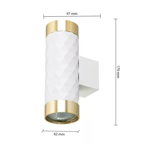 Fali Lámpa Spotlámpa Sconce 2x GU10 Fehérarany Glamour DUO Masterled