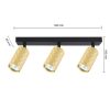 Mennyezeti lámpa spot cső reflektor halogén lámpa 3x GU10 mozgatható fekete arany Glamour Masterled