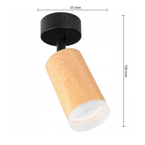 Fali Lámpa Spotlámpa Sconce GU10 Mozgatható Fekete Barna Fás Masterled