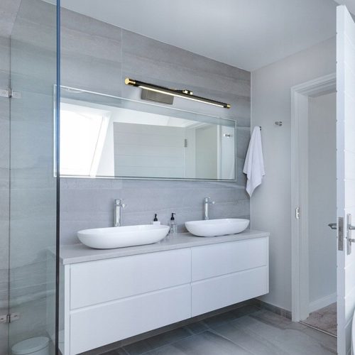 LED fali lámpa tükör fölé 12W 1440lm 4000K 160° fekete-arany 56cm Lappa Masterled