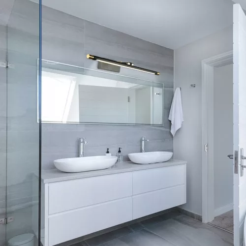 LED fali lámpa tükör fölé 12W 1440lm 4000K 160° fekete-arany 56cm Lappa Masterled
