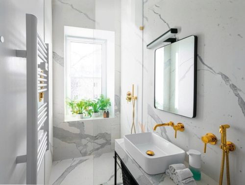 LED fali lámpa tükör fölé 8W 600lm 4000K 175° fekete 60cm Sinio Masterled