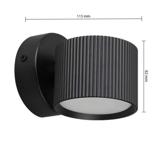 Fali Lámpa Spotlámpa Sconce GX53 Fekete Orbin Masterled
