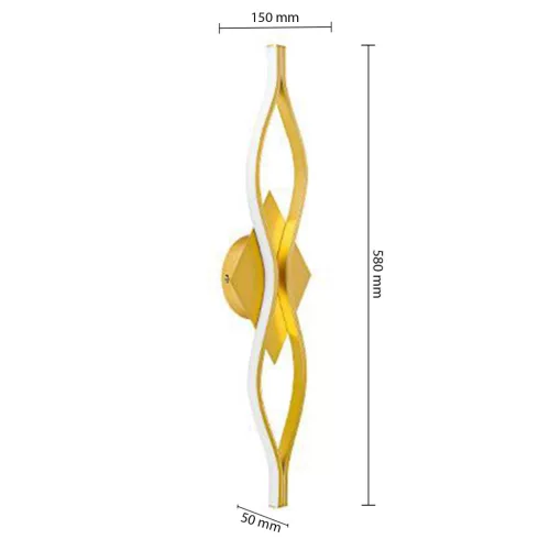 LED Fali Lámpa Dekoratív 16W 2200lm 4000K 120° Arany 58cm Bramis Masterled