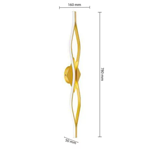 LED Fali Lámpa Dekoratív Fali Lámpa 22W 3100lm 4000K 120° Arany 78cm Bramis Masterled