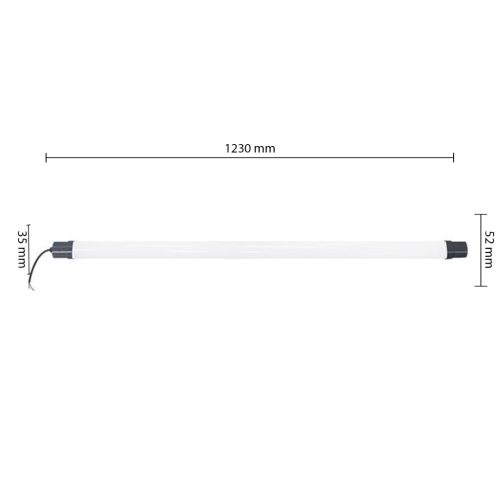 LED lineáris lámpatest 36W 3820lm 6500K Hideg 120° Fekete IP65 Masterled