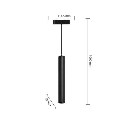 LED Függesztett Lámpa Mágneses Sínre 15W 1350lm 4000K Semleges CRI90 36° 48V Fekete Luxo Masterled