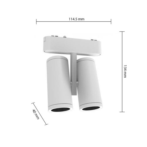 LED lámpa spotlámpa mágneses sínhez, dupla állítható, 16W, 1280lm, 4000K, semleges, CRI90, 36°, 48V, fehér, Luxo Masterled
