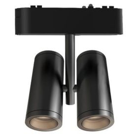   LED lámpa spotlámpa mágneses sínhez, dupla állítható, 16W, 1280lm, 4000K, semleges, CRI90, 36°, 48V, fekete, Luxo Masterled