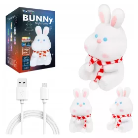   LED Éjjeli fény Asztali Lámpa Gyerekeknek 1.5W 28lm 3000K Meleg RGB 360° Fehér Nyúl Masterled