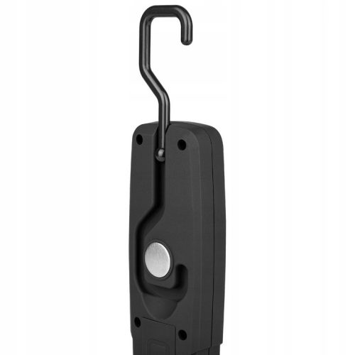 LED Munkalámpa, Műhely Akkumulátoros Zseblámpa, Garázs Mágneses Akasztó, 3W, 230lm, 6500K, Hideg Fekete, Masterled