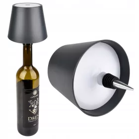   LED asztali éjszakai fény, borosüveg dugóval, 3W, 200lm, 3000-4000-5000K CCT, antracit, IP44, Masterled