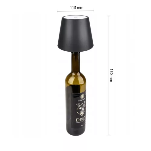 LED asztali éjszakai fény, borosüveg dugóval, 3W, 200lm, 3000-4000-5000K CCT, antracit, IP44, Masterled