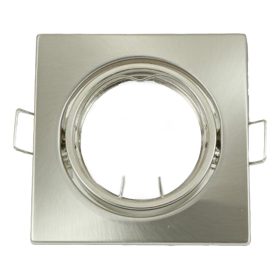   Süllyesztett halogén spotlámpa GU10, négyzet alakú, mozgatható, ezüst színű, szatén Masterled lámpatest