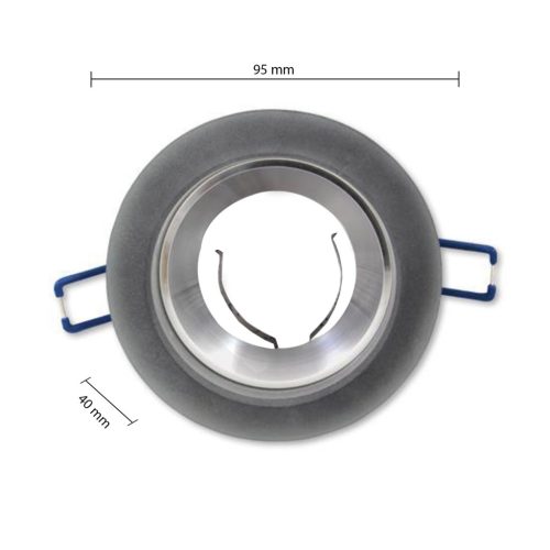 Süllyesztett halogén spotlámpa GU10 kerek fekete ezüst Mira Masterled