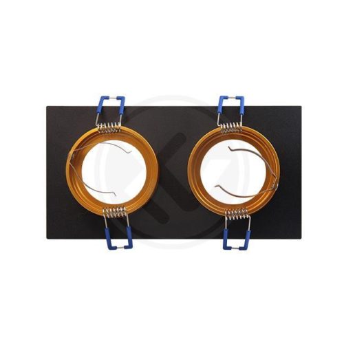 Süllyesztett halogén spotlámpa 2x GU10 Téglalap alakú fekete fehér matt arany Masterled