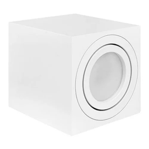 Felületre szerelhető halogéncsöves spotlámpa GU10, négyzet alakú, mozgatható fehér, Masterled