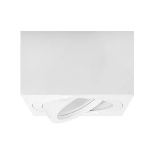 Felületre szerelhető halogéncsöves spotlámpa GU10, négyzet alakú, mozgatható fehér, Masterled