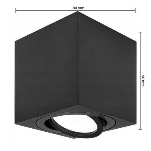 Felületre szerelhető halogéncsöves spotlámpa GU10, négyzet alakú, mozgatható, Masterled