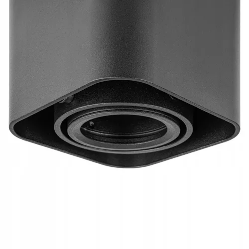 Felületre szerelhető halogéncsöves spotlámpa GU10, négyzet alakú, fekete, mozgatható, Masterled