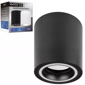   Felületre szerelhető halogéncsöves spotlámpa GU10, kerek, fekete, Masterled
