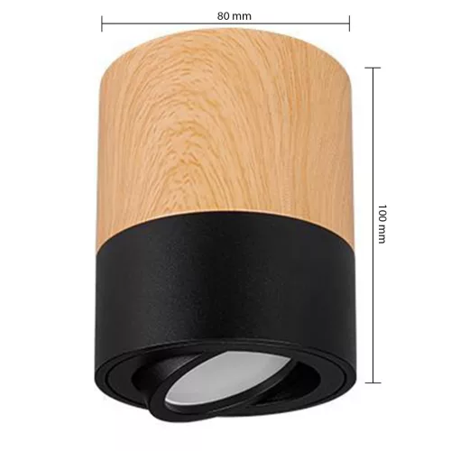 Felületre szerelhető halogén csőre szerelhető spotlámpa GU10 kerek fekete-barna Masterled