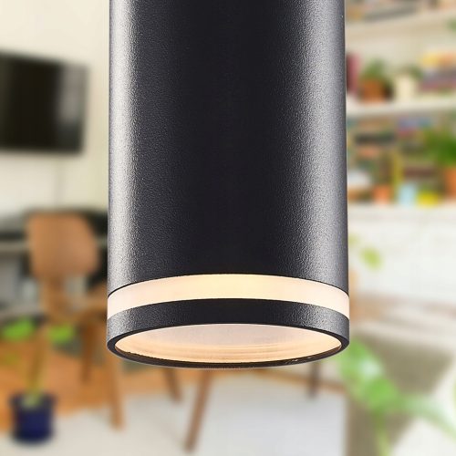 Felületre szerelhető halogéncsöves spotlámpa GU10, kerek, fekete gyűrű, Masterled