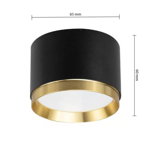 Felületre szerelhető halogéncsöves spotlámpa GX53 kerek, fekete-arany Lumet Masterled