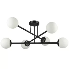   Csillárlámpa, mennyezeti függőlámpa, dekoratív, 6x E27, fekete, 74cm, Bali, Masterled