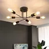 Csillárlámpa, mennyezeti függőlámpa, dekoratív, 6x E27, fekete, 70cm, Masterled