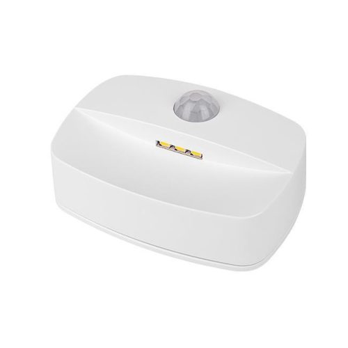 Elemmel működő LED éjszakai lámpa 0.6W 50lm 4000K Semleges 90° Mozgásérzékelővel Fehér Lima Masterled