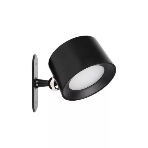 LED fali lámpa, állítható, mágneses, 1W, 180lm, 3000/4000/6500K CCT, 120°, szabályozható fényerővel, fekete, Rino Masterled
