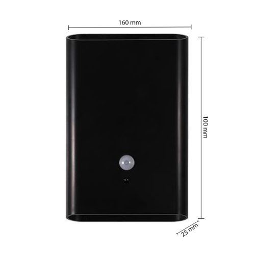 Újratölthető LED lámpa mágnessel 2.5W 250lm 3000/4000/6500K CCT 60° Mozgásérzékelővel Szabályozható Fényerő Fekete Turo Masterled