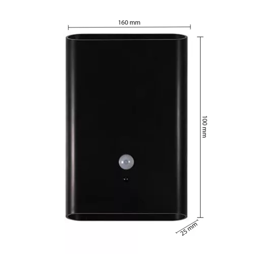 Újratölthető LED lámpa mágnessel 2.5W 250lm 3000/4000/6500K CCT 60° Mozgásérzékelővel Szabályozható Fényerő Fekete Turo Masterled